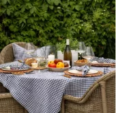 Meuble, Blair Table Linen Blue 280X140 cm