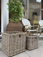 A2 living, Maxi XL Low Square Rattan Basket - Kubu