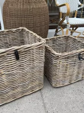 A2 living, Maxi Low Square Rattan Basket - Kubu