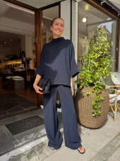 MKDT Studio, Bailee Crepe Georgette Navy