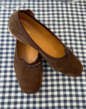 Lolo Ballerina, Suede Chocolat Cuoio