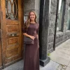 byTiMo, Jersey Fitted Dress Brown