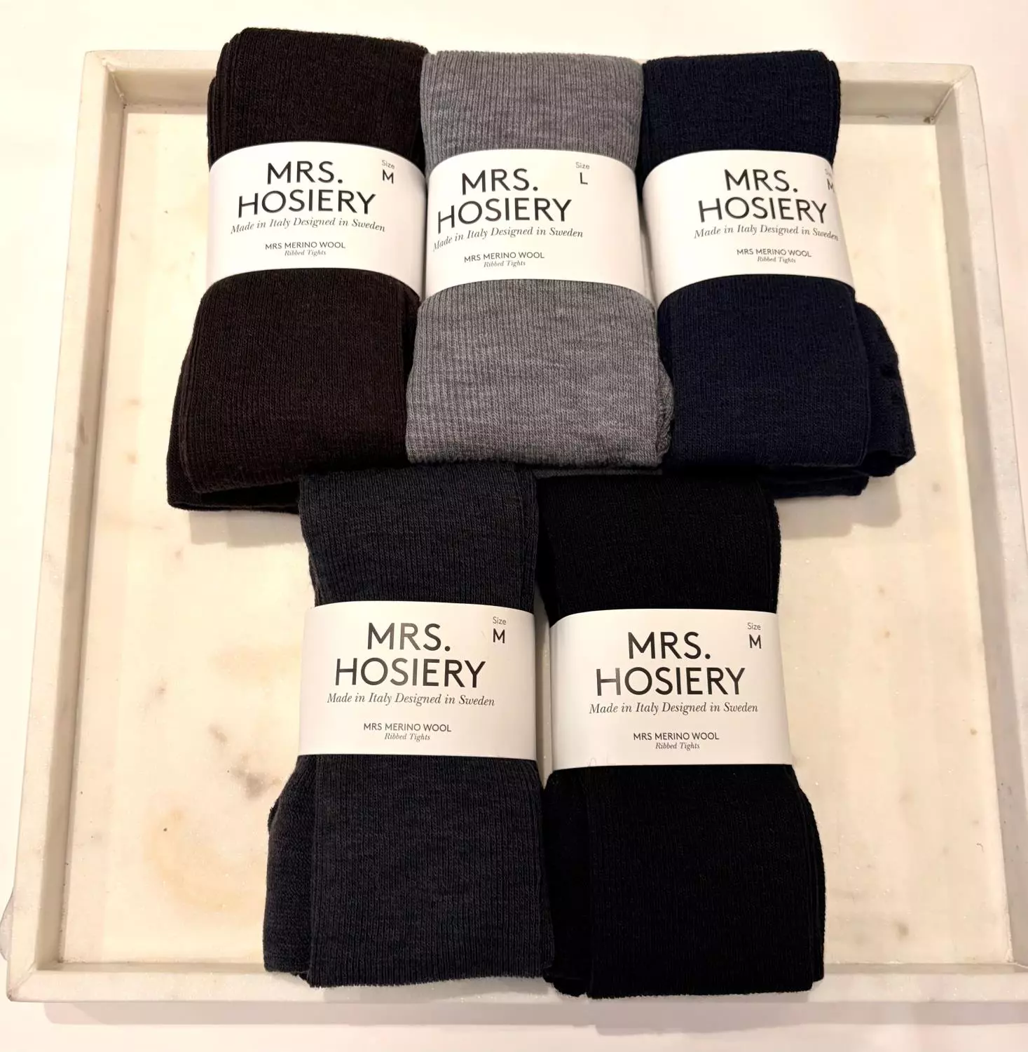 Mrs. Hosiery, Ribbed Tights Merino Wool Anthracite