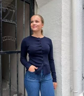 Suncoo Paris, Knitted Gilet Gamira Bleu Nuit
