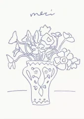 L’Atelier Samedi, 'merci' Flower Vase Folding Card