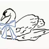 L’Atelier Samedi, Swan with Blue Ribbon Folding Card