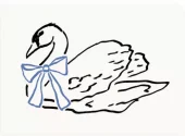 L’Atelier Samedi, Swan with Blue Ribbon Folding Card