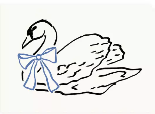 L’Atelier Samedi, Swan with Blue Ribbon Folding Card