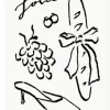 L’Atelier Samedi, 'Love' Baguette, Grapes Folding Card