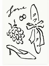 L’Atelier Samedi, 'Love' Baguette, Grapes Folding Card
