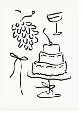 L’Atelier Samedi, grapes and cake Folding Card