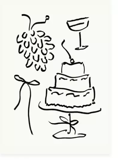 L’Atelier Samedi, grapes and cake Folding Card