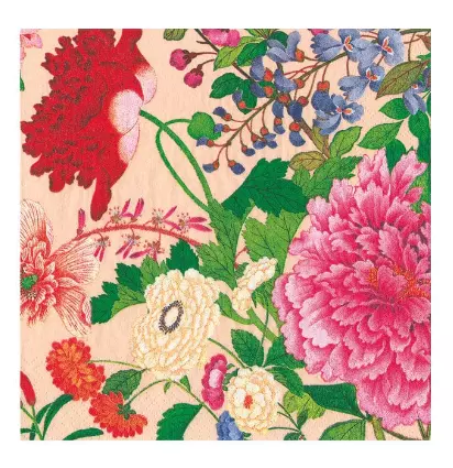 Caspari, Napkin Shell Pink A Profusion Of Flowers