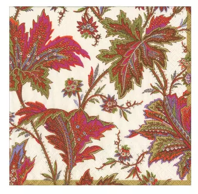 Caspari, Napkin Ivory Paisley Leaves