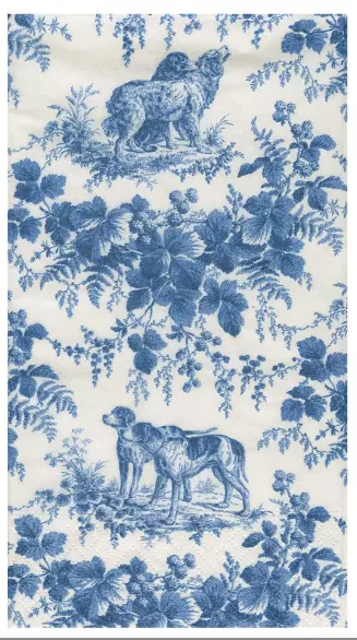 Caspari, Napkin Hunting Toile Blue