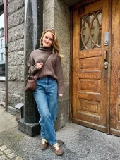 Peoples Republic of Cashmere, Premium Ribbed Turtleneck, Nutty