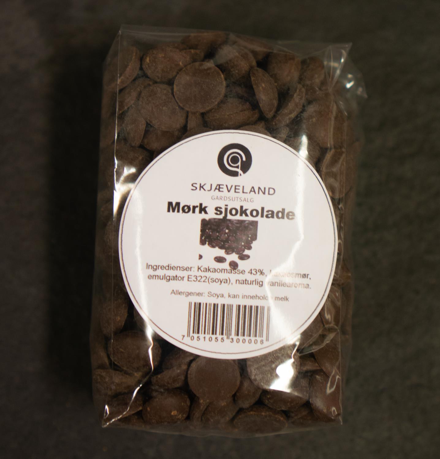 Mørk sjokolade pellets 200gr