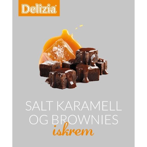 Delizia Salt karamell med brownie iskrem 450ml