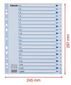 Register ESSELTE A4 plast maxi A-Å hvit