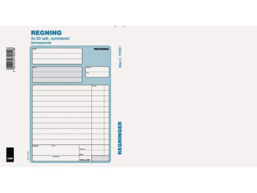 Regning EMO A5 selvkopi. 3x50 sett num