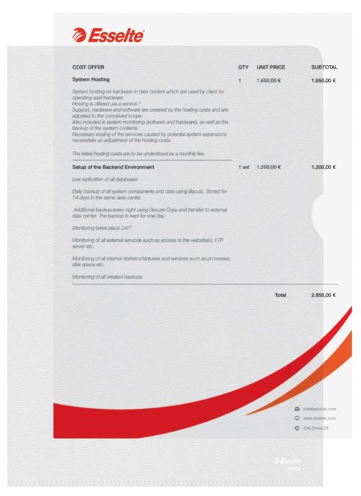 Esselte Plastomslag standard klar 105my A4 (100)