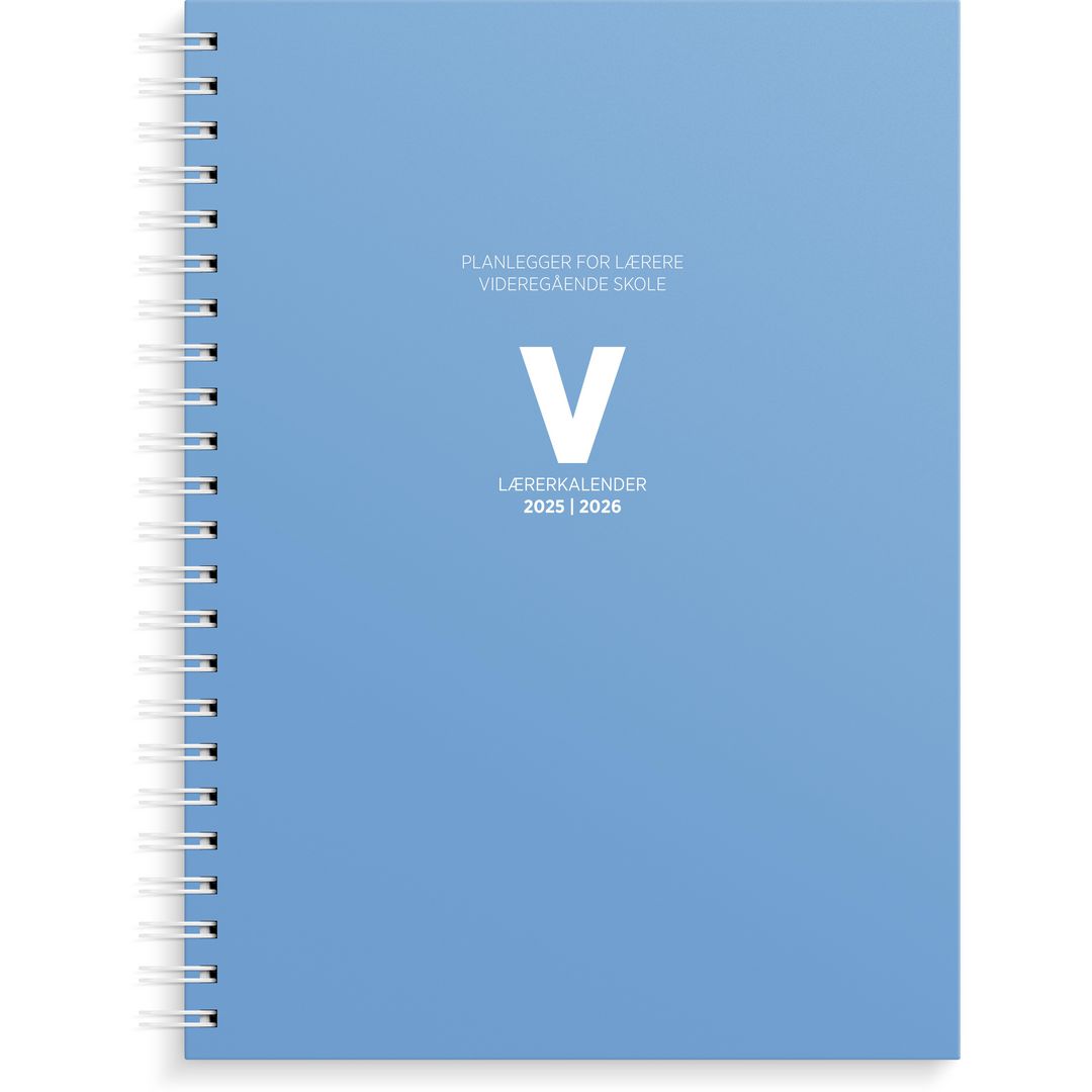 Lærerkalender A4 vg skole 25/26 blå