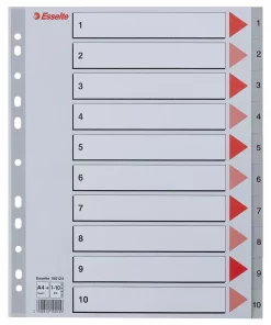 Esselte Register PP A4 Maxi 1-10 grå