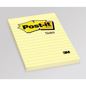 POST-IT® notatblokk 102x152 660 linj gul