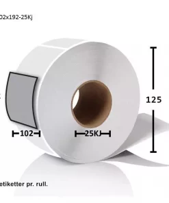 Termoetikett 102x192 stk Ø25 Postetikett Transportetikett fraktetikett VANLIG