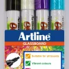 Artline merkepenn for glasstavle. Sett nr.1. 4 farger/etui