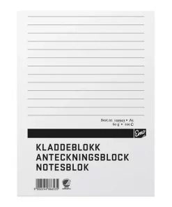 Kladdeblokk EMO A5 60g 100 blad linjer