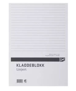 Kladdeblokk EMO A4 60g 100 blad linjer