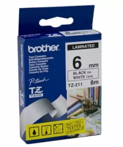 Brother TZe tape 6mmx8m black/white