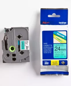 Brother TZe tape 24mmx8m sort/grønn