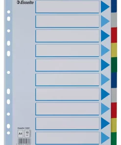 Esselte Skilleblad PP A4 10-delt flerf.