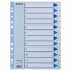 Register ESSELTE A4 plast 1-12 blå/hvit
