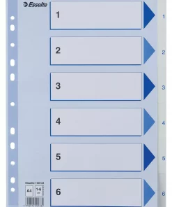 Esselte Register PP A4 1-6 hvit