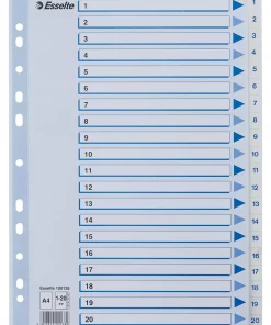 Esselte Register PP A4 1-20 hvit