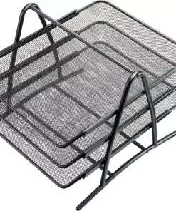 Brevkurv HELIT mesh metall 3 stk sort