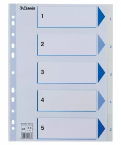 Esselte Register PP A4 1-5 hvit