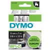 Tape DYMO D1 9mm x 7m sort/hvit