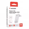 VERBATIM Fold 'n' Go GaN Charger 65W EU 2xUSB-C, White