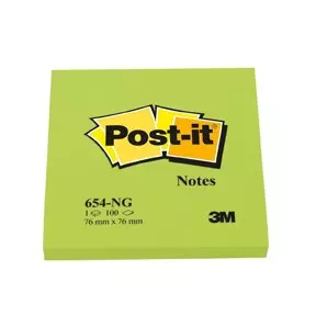 Post-it Klistrelapper 76x76 neongrønn