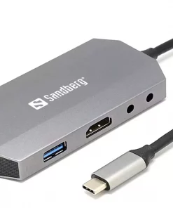 USB-C 6-in1 Travel Dock, Alu