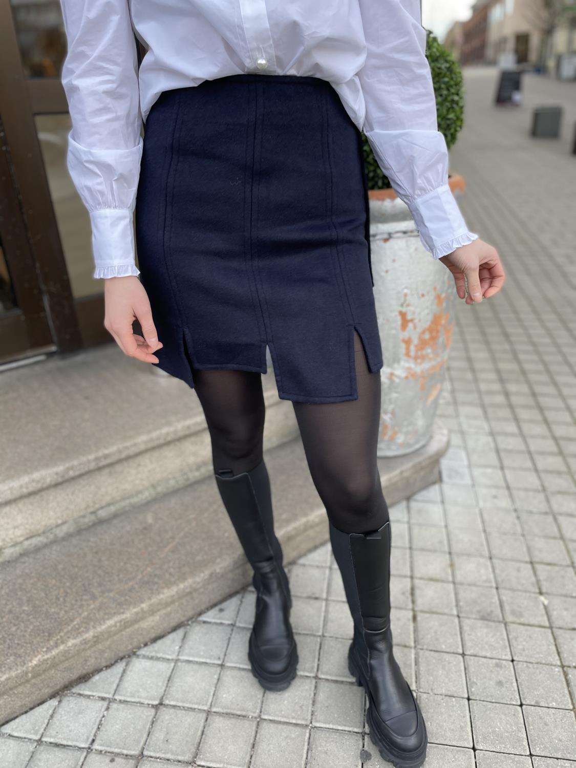 High Waist Panel Mini Skirt - Ganni