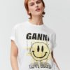 Light Jersey Sun Love Print O-neck Relaxed T-shirt - Ganni