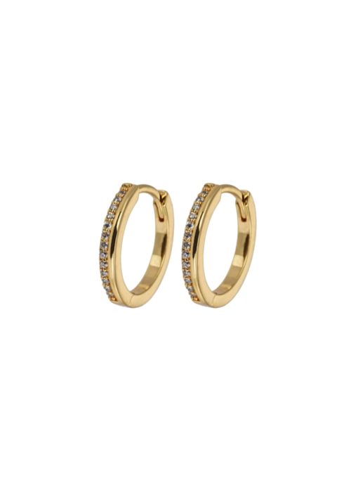 Emilia Medium hoops Gold & White - Emilia by BonDep