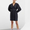 Cotton Poplin V-neck Smock Mini Dress - Ganni