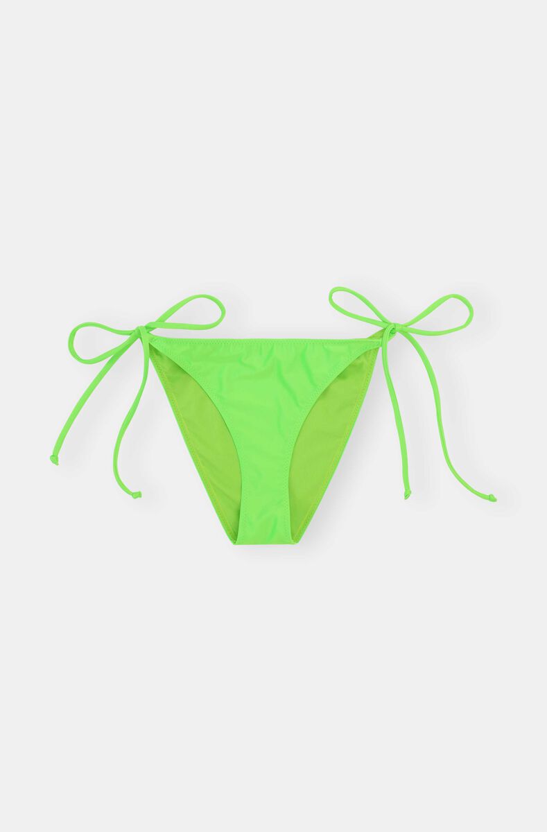 Recycled Solid String Bikini Briefs - Ganni