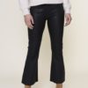 Laya 634 Crop, Black Leather, Pants - Five Units